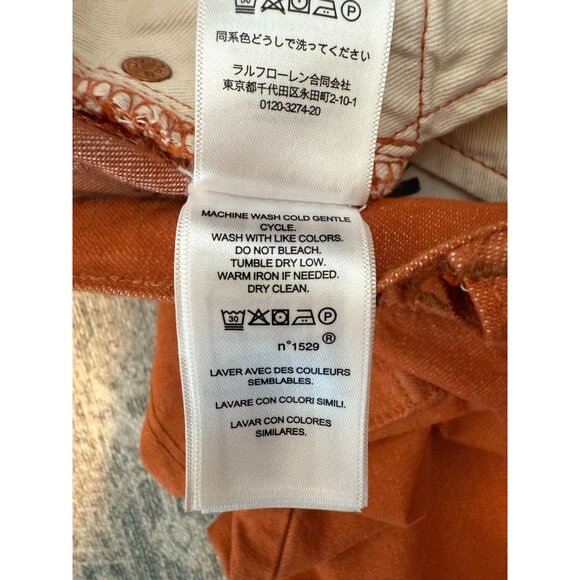 Ralph Lauren Double RL (RRL) High Boy Fit Denim Orange Jeans size 27 Women’s - Picture 13 of 13